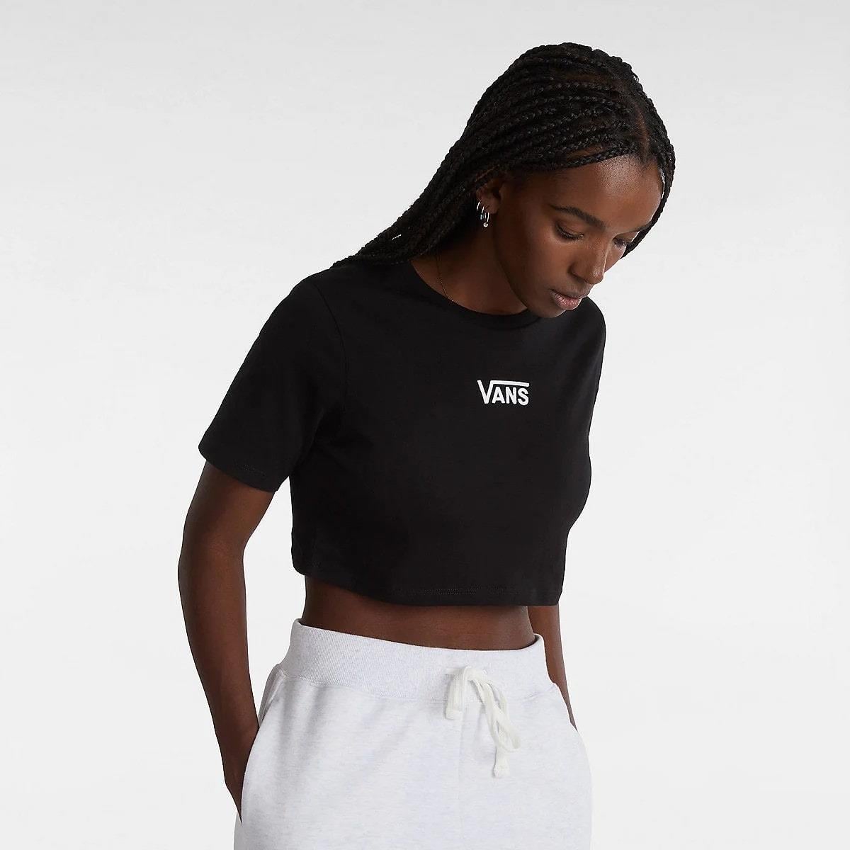 Vans Flying V Crew Crop Kadın T-shirt - Siyah