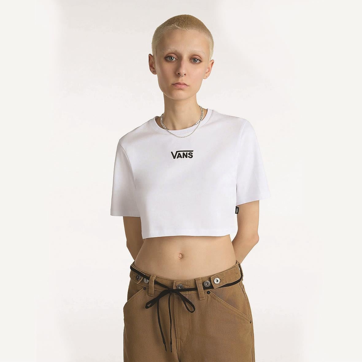 Vans Flying V Crew Crop Kadın T-shirt - Beyaz