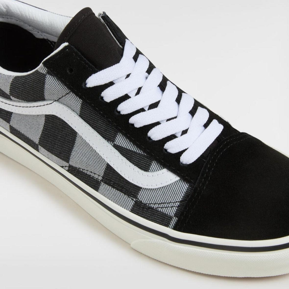 Vans Old Skool Erkek Ayakkabı Mono Checkerboard Siyah