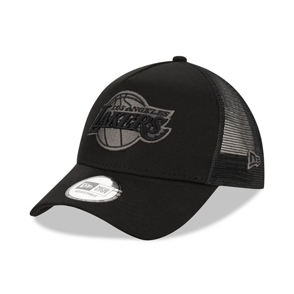 New Era Şapka - Bob Team Logo 9FORTY AF Trucker Los Angeles Lakers Black/Black