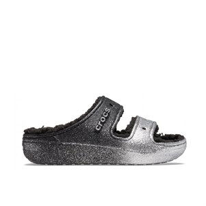 Crocs Classic Cozzzy Glitter Sandal Bayan Terlik - Siyah Gümüş