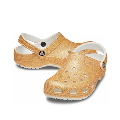 Crocs Classic Glitter Clog Bayan Terlik - Orange Sorbet