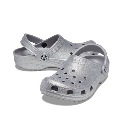 Crocs Classic Glitter Clog Bayan Terlik - Silver