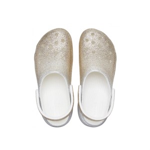 Crocs Classic Platform Ombre Glitter Clog W Bayan Terlik - Beyaz Altın