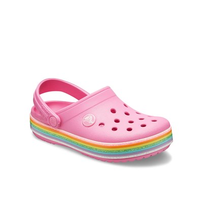 Crocs Crocband Rainbow Glitter Clg K Çocuk Terlik & Sandalet - Pink Lemonade (Pembe Limonata)