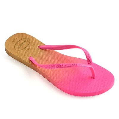 Havaianas Slim Gradient Bayan Terlik - White/Fluorescent Pink Flux