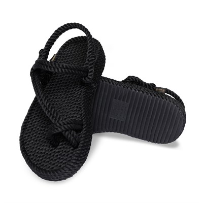Hawaii Platform Kadın Halat & İp Sandalet - Siyah