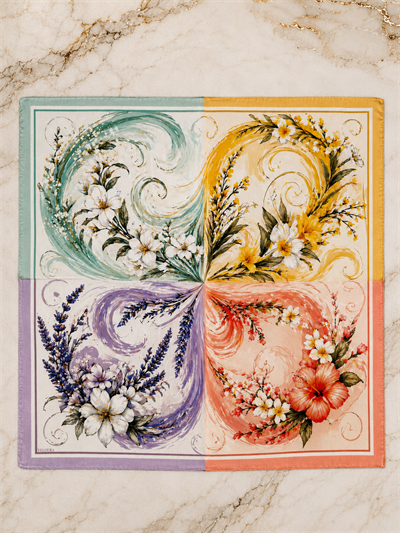 COLORFUL FLOWERS %100 İPEK FULAR