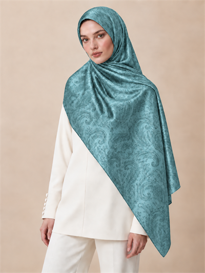 LIORA TURKUAZ %100 MULBERRY İPEK ŞAL