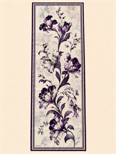 LORENA EKRU MOR %100 MULBERRY İPEK ŞAL