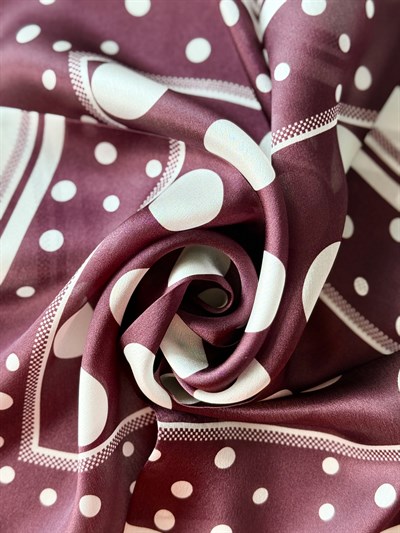 PUANTİYE BORDO  %100 İPEK FULAR