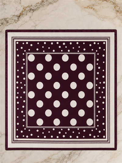 PUANTİYE BORDO  %100 İPEK FULAR