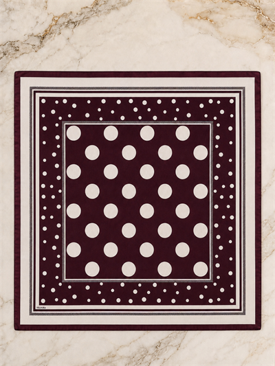 PUANTİYE BORDO  %100 İPEK FULAR