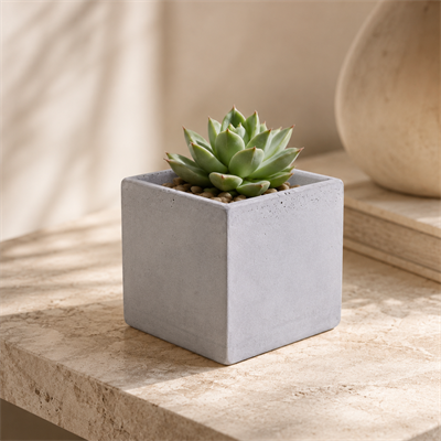 Kare Brüt Beton Kaktüs ve Sukulent Saksısı, Model: BTNSK-2023202