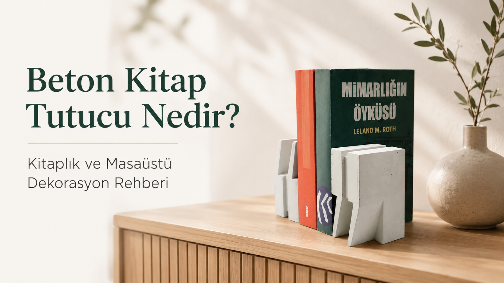 Beton Kitap Tutucu Nedir? Kitaplık ve Masaüstü Dekorasyon Rehberi