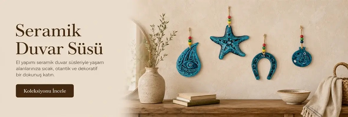 El yapımı turkuaz seramik duvar süsleri ve dekoratif duvar aksesuarları
