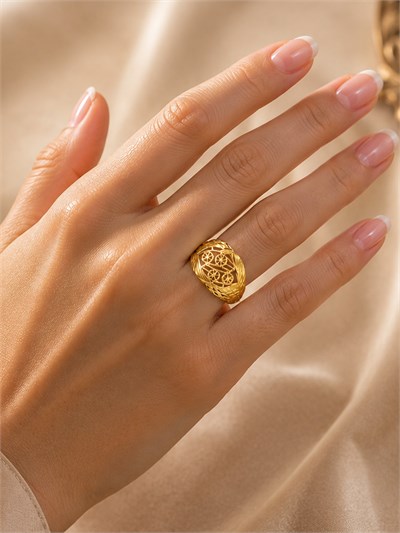 14 Ayar Altın Bahçe İşlemeli Kadın Yüzük
