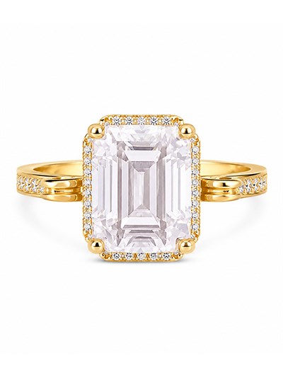 14 Ayar Premium Emerald Kesim Altın Kadın Yüzüğü