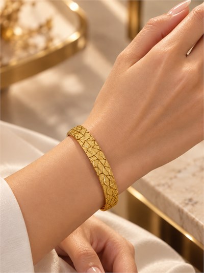 22 Ayar Altın Kristal Kesim Bilezik