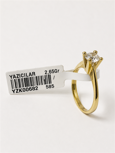 Yazıcılar 14 Ayar Altın Aşk Işığı Baget Yüzük 2,65 GR (682)