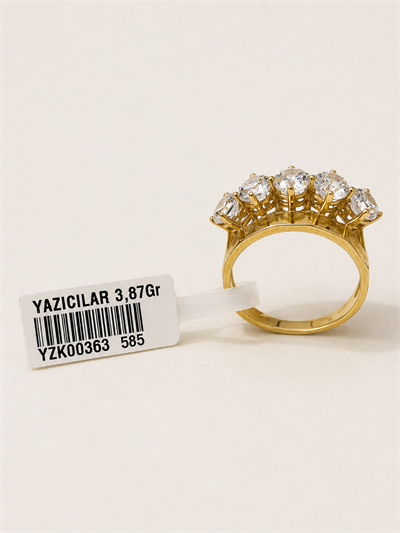 Yazıcılar 14 Ayar Altın Beştaş Model Golden Prestige Kadın Yüzük 3,87 GR (363)