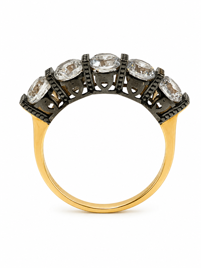 Yazıcılar 14 Ayar Altın Black Diamond Aura Modern Kadın Yüzüğü  3,23 GR ( 350)