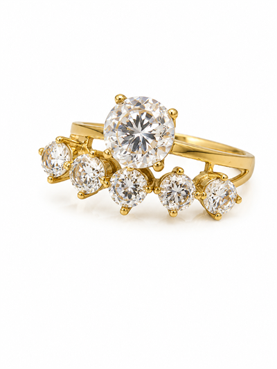 Yazıcılar 14 Ayar Altın Diamond Harmony Şık Tasarım Yüzük 3,60 GR ( 331)
