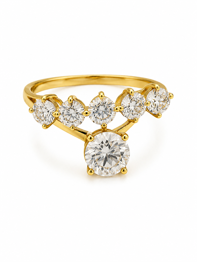 Yazıcılar 14 Ayar Altın Diamond Harmony Şık Tasarım Yüzük 3,60 GR ( 331)