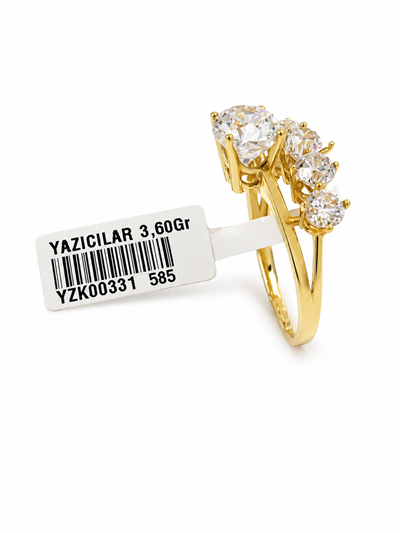 Yazıcılar 14 Ayar Altın Diamond Harmony Şık Tasarım Yüzük 3,60 GR ( 331)