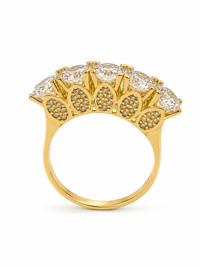 Yazıcılar 14 Ayar Altın Imperial Lotus Yüzük 4,12 GR (326)