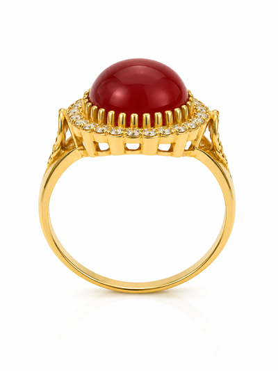 Yazıcılar 14 Ayar Altın Ruby Queen Zarif Yüzük  3,49 GR (898)