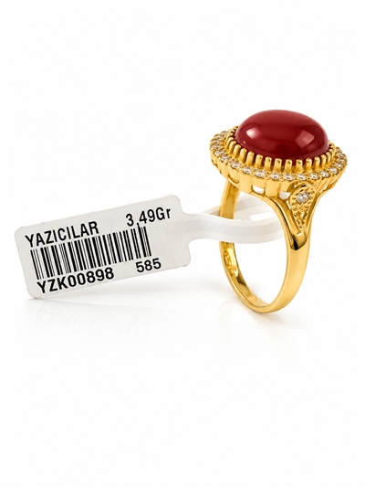 Yazıcılar 14 Ayar Altın Ruby Queen Zarif Yüzük  3,49 GR (898)