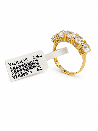 Yazıcılar 14 Ayar Altın Starline Kraliçe Yüzüğü 3,15 GR (971)