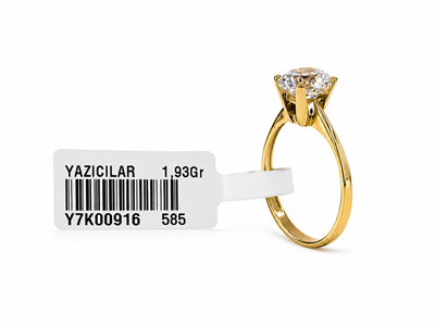 Yazıcılar 14 Ayar Altın Tektaş Yüzük  1,93 GR (916)