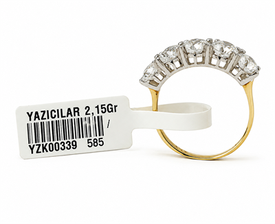 Yazıcılar 14 Ayar Altın Zirkon Taşlı Silver Queen Yüzük  2,15 GR (339)