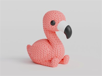 Örgü Flamingo - Dekoratif Figür