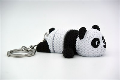 Örgü Hareketli Eklemli Panda - Dekoratif Figür