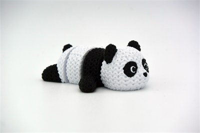 Örgü Hareketli Eklemli Panda - Dekoratif Figür