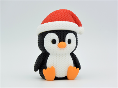 Örgü Noel Baba Şapkalı Penguen (Yılbaşı) - Dekoratif Figür