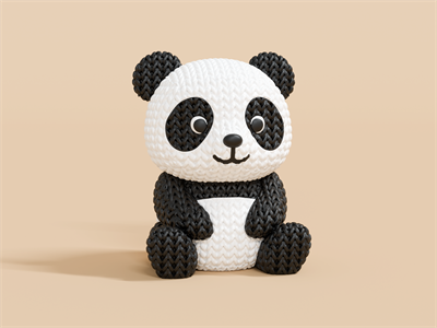 Örgü Panda - Dekoratif Figür