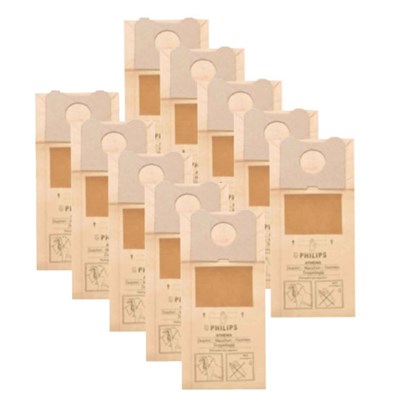 Philips Uyumlu Triathlon Süpürge Kağıt Toz Torbası 10 Adet