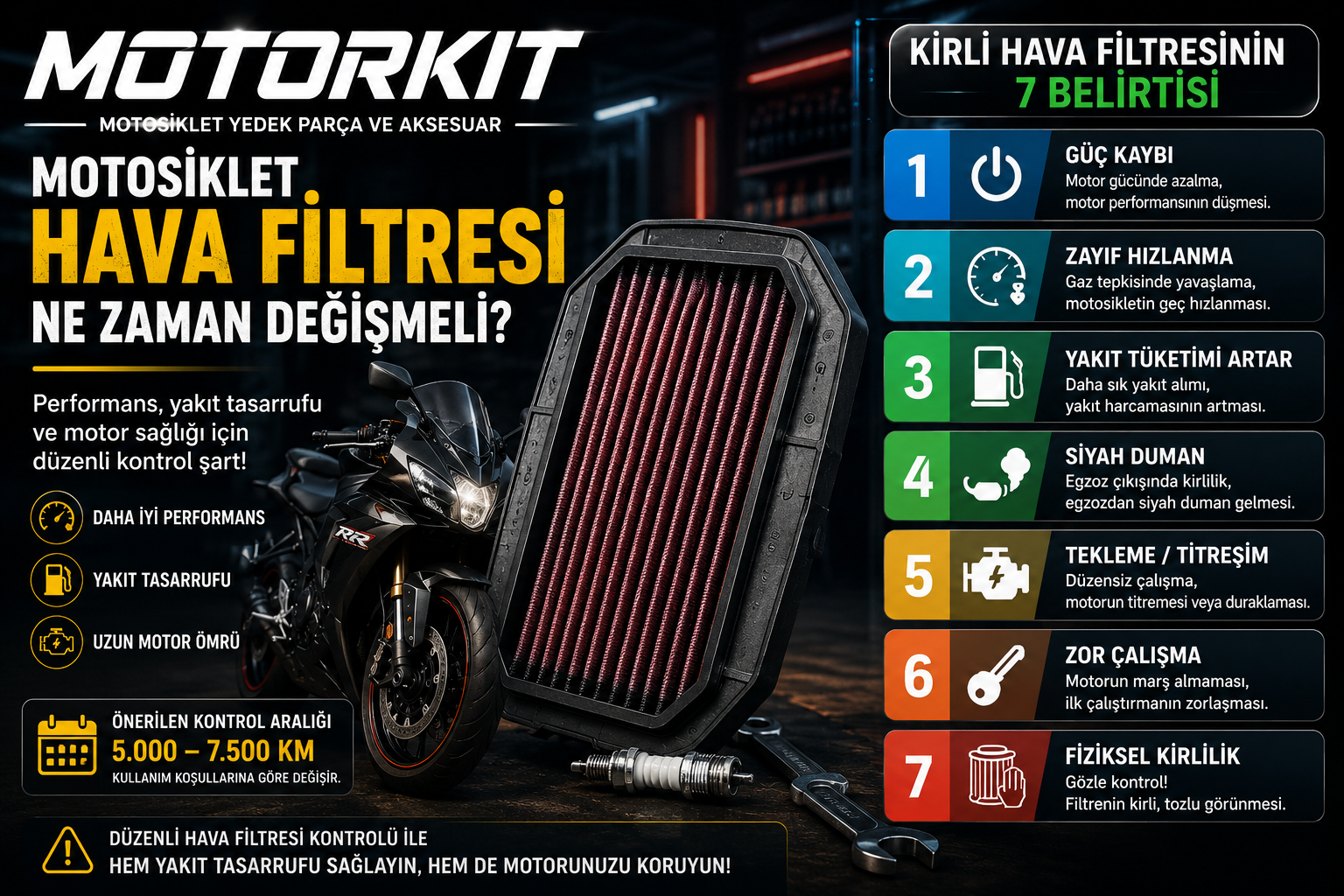 Motosiklet Hava Filtresi Ne Zaman Değişmeli?
