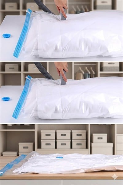 Magic Saver Pratik Yer Sihirbazı: %75 Yer Tasarruflu Vakumlu Depolama Poşeti (50x90 cm)