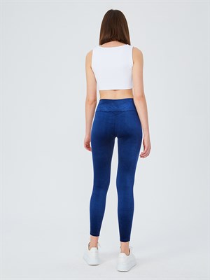 Navy Blue Velvet Leggings