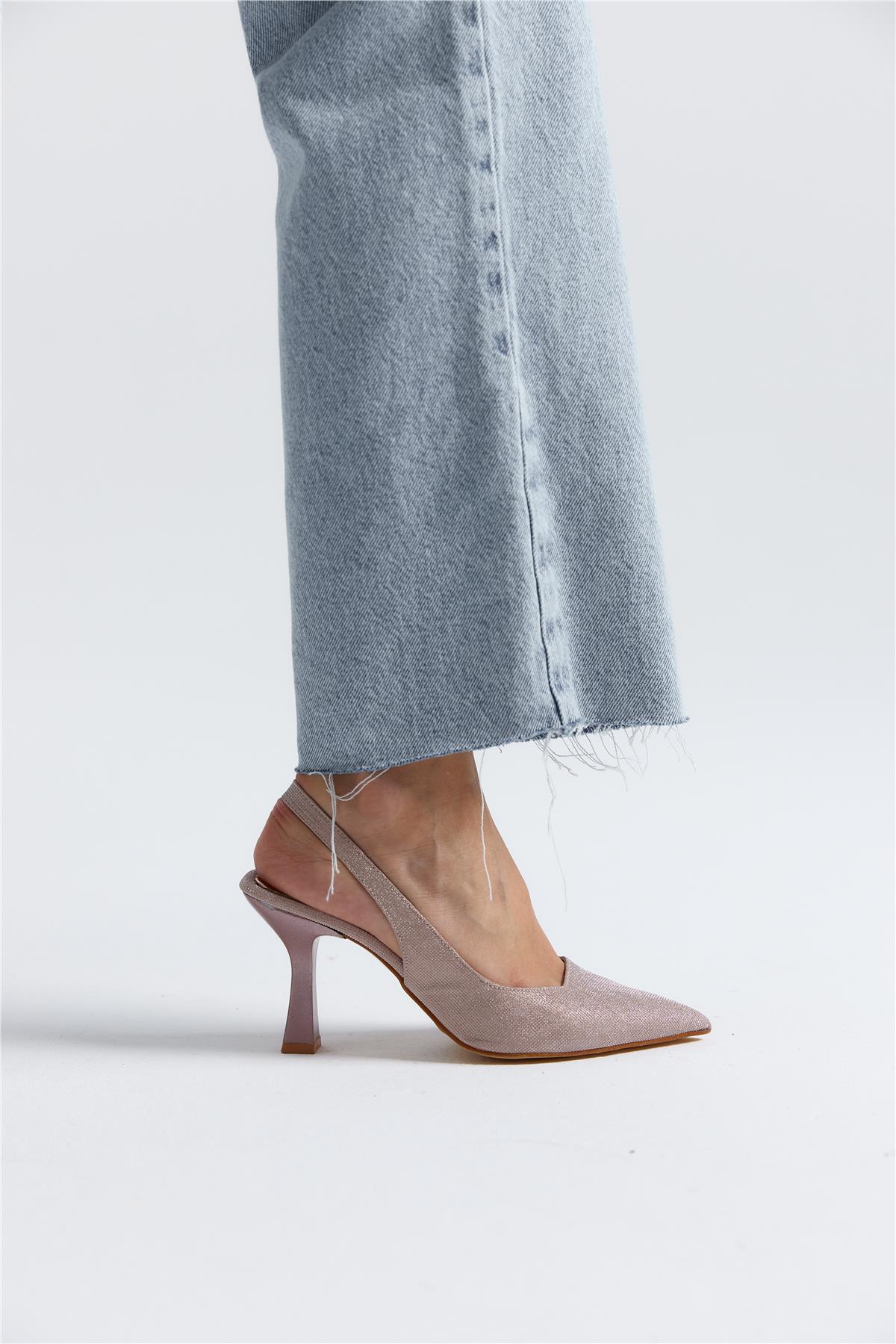 Alexy Kadın Topuklu Ayakkabı Roz Simli