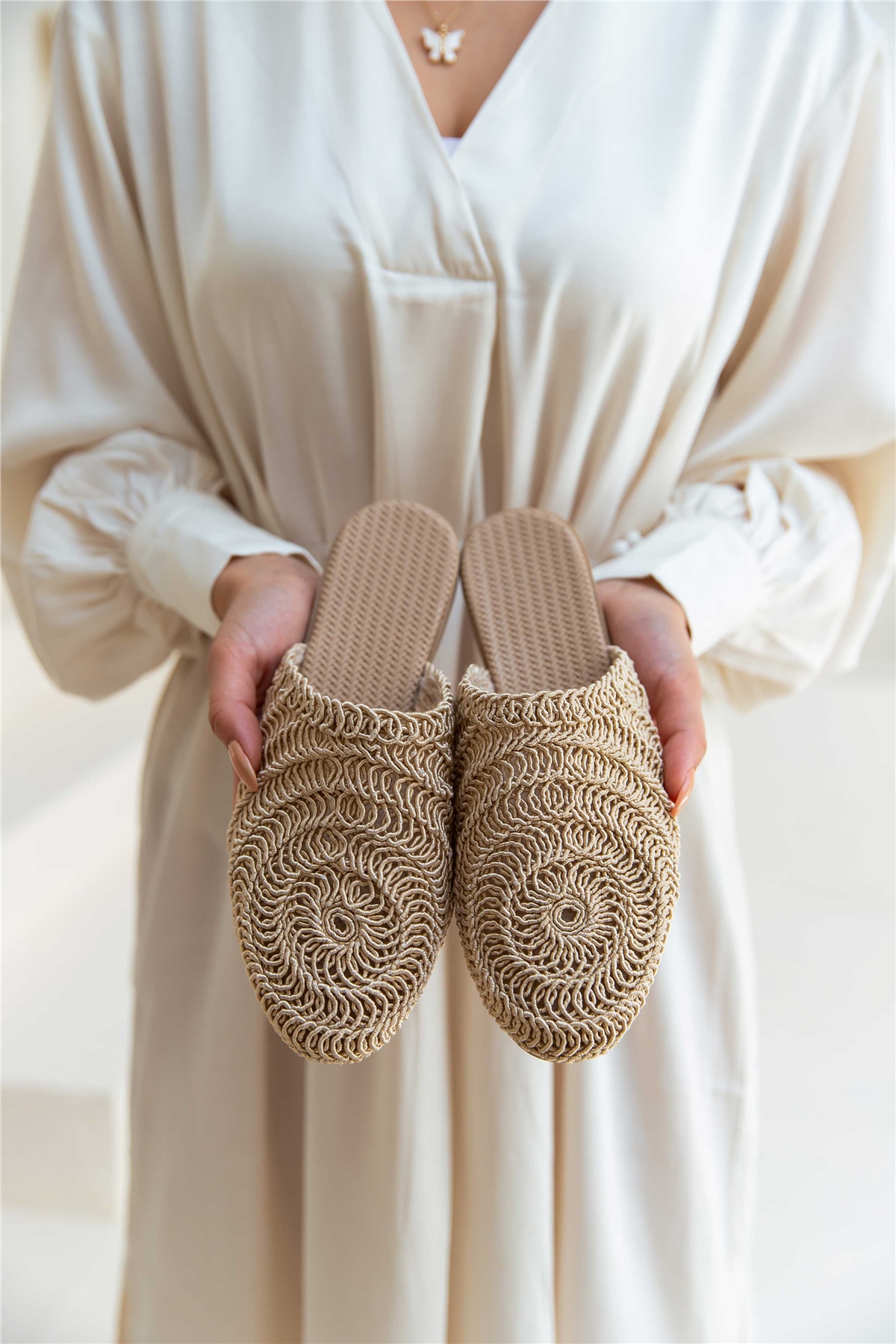 Fancy Kadın Terlik Ten Naturel