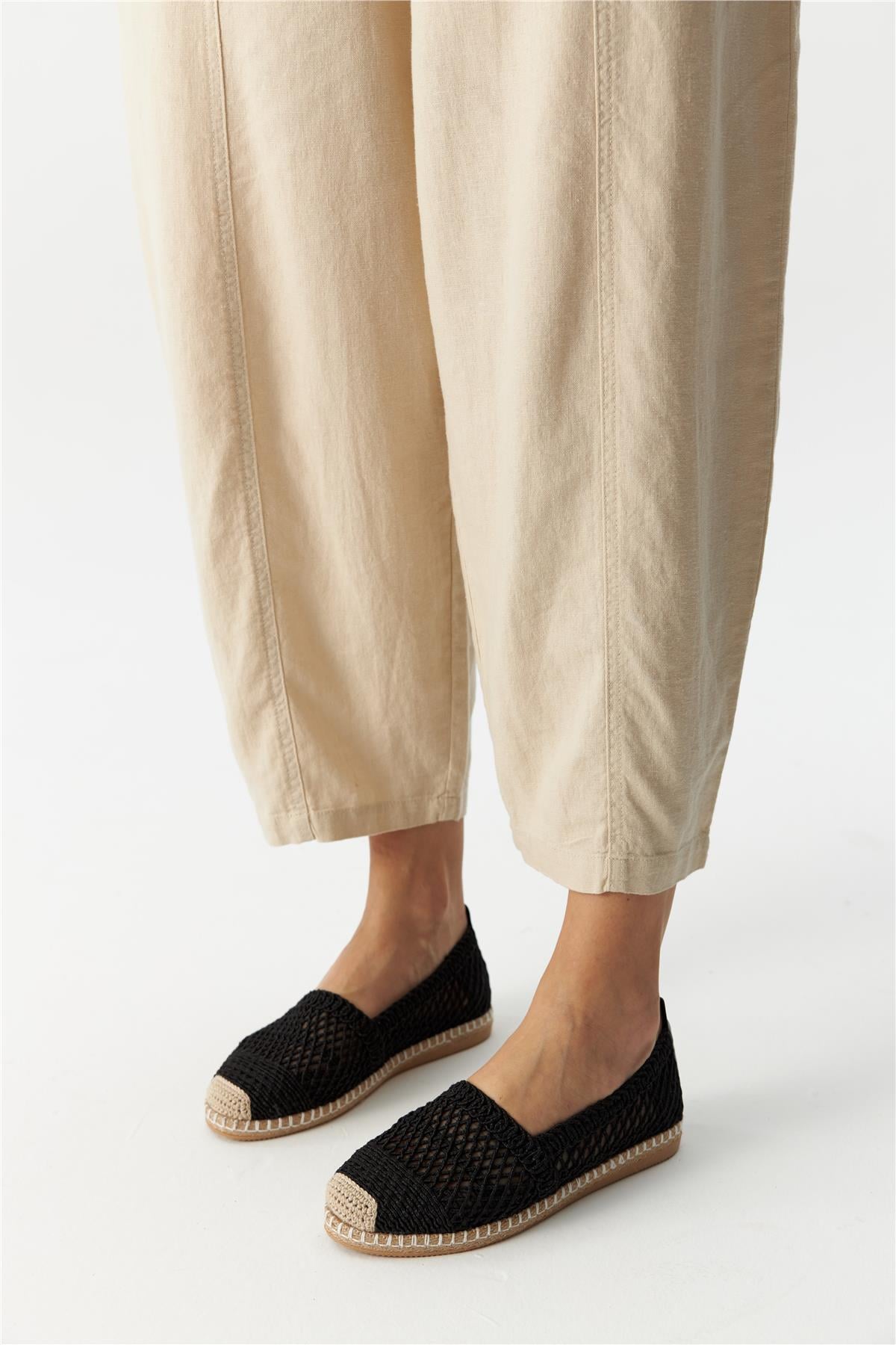 Gerols Kadın Espadril Siyah Naturel
