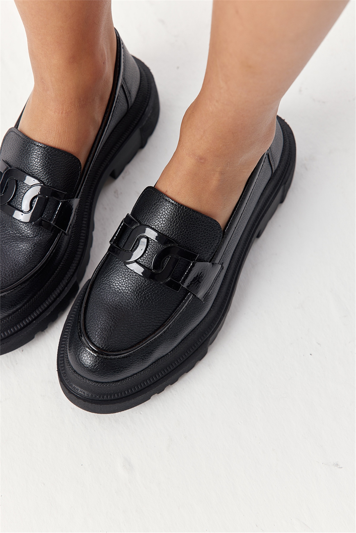 Jurıca Kadın Loafer  Siyah Deri