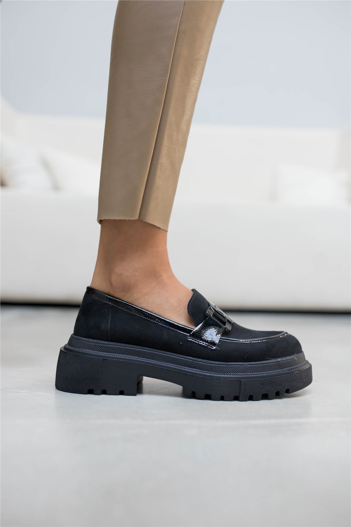 Jurıca Kadın Loafer  Siyah Süet