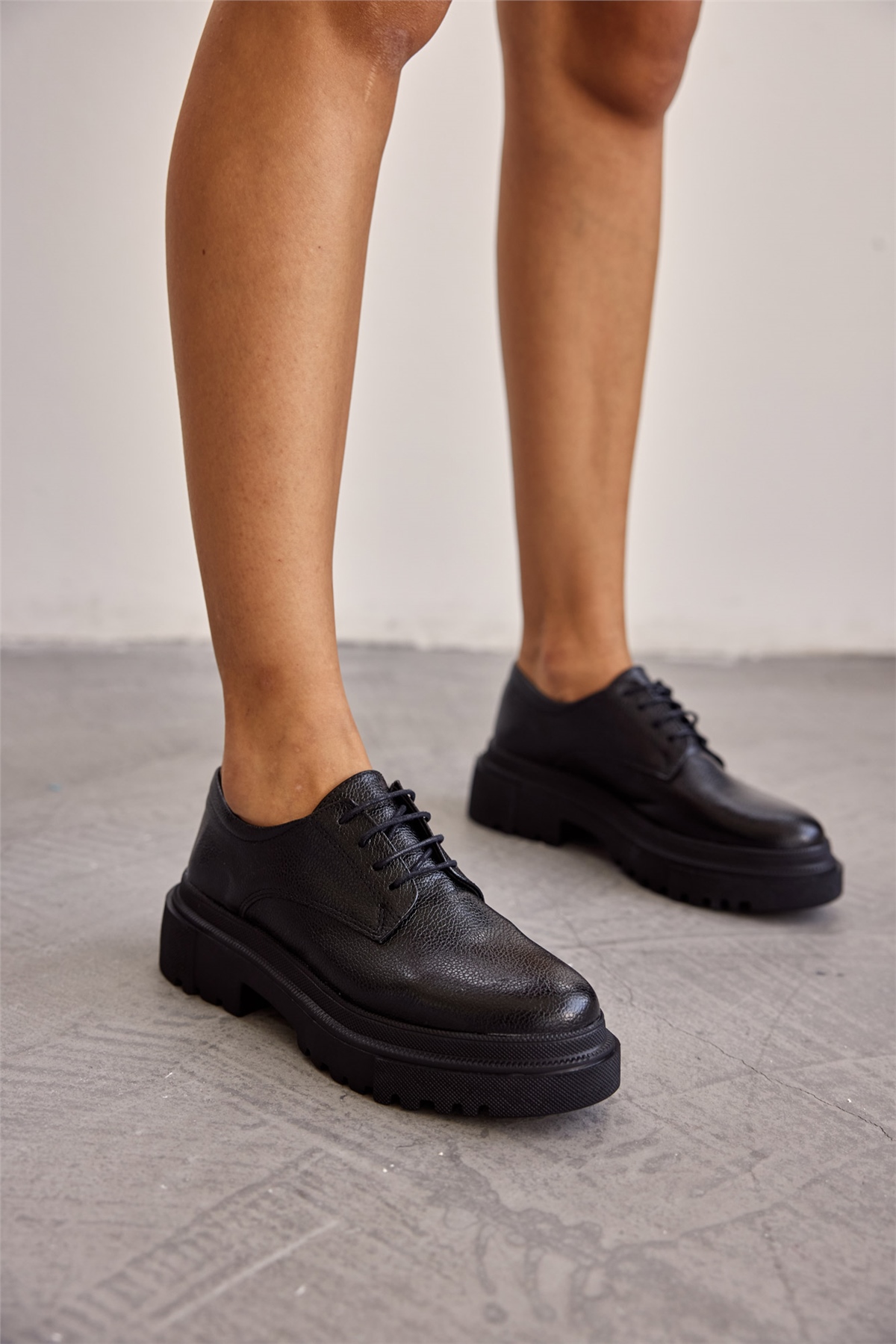 Lucja Kadın Günlük Düz Ayakkabı Siyah Deri